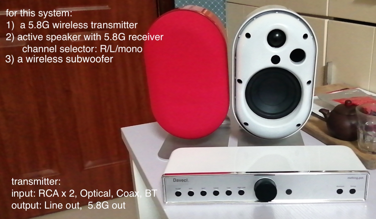 Davecl 5.8g drahtloser Lautsprecher